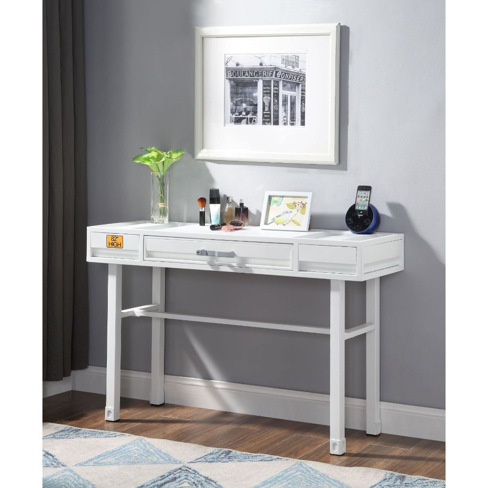 Cargo White Finish Vanity Desk