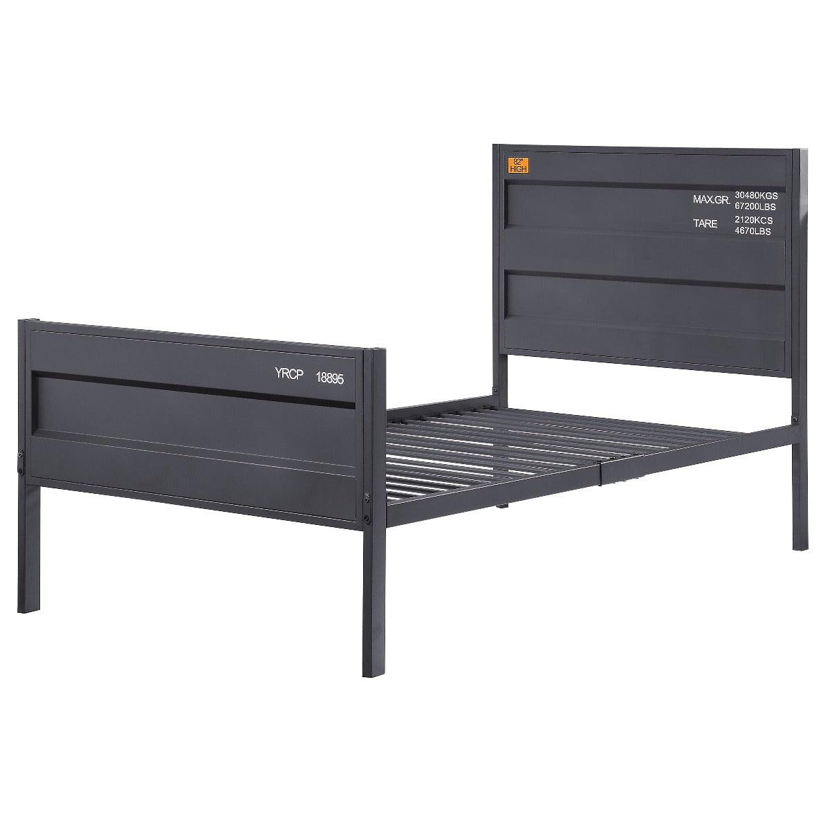 Cargo Gunmetal Finish Twin Bed