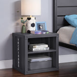 Cargo Gunmetal Finish Nightstand