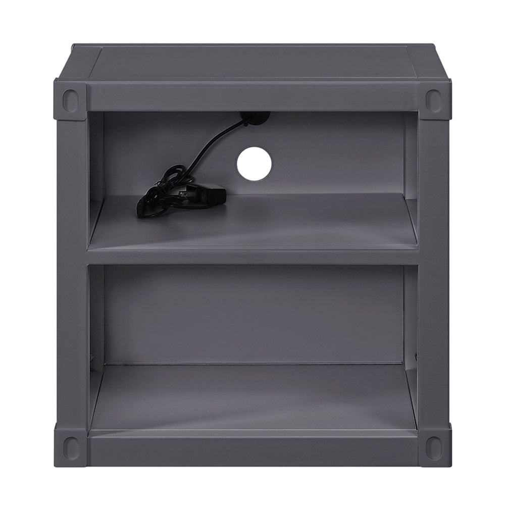 Cargo Gunmetal Finish Nightstand