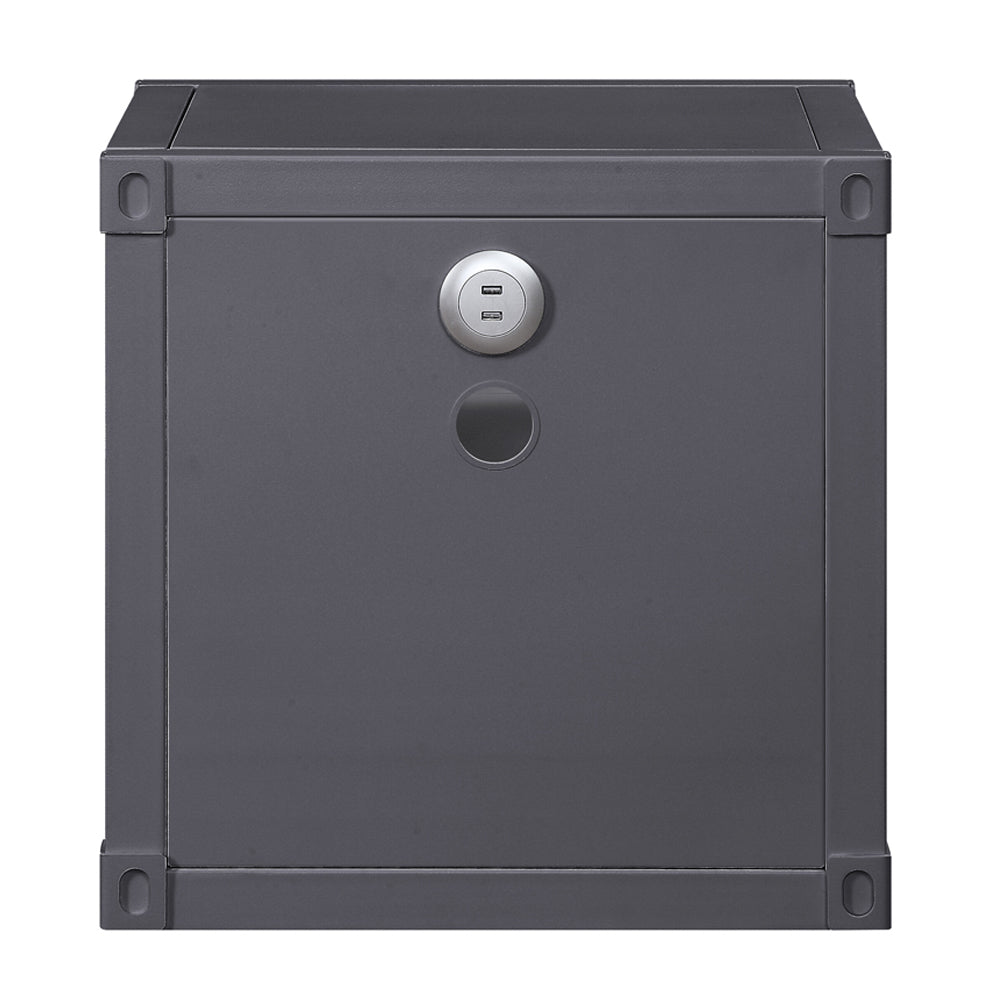 Cargo Gunmetal Finish Nightstand