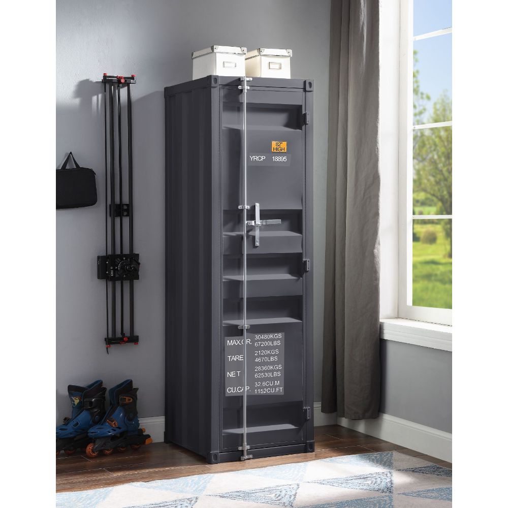 Cargo Gunmetal Finish Wardrobe