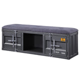 Cargo Gray Fabric & Gunmetal Finish Bench