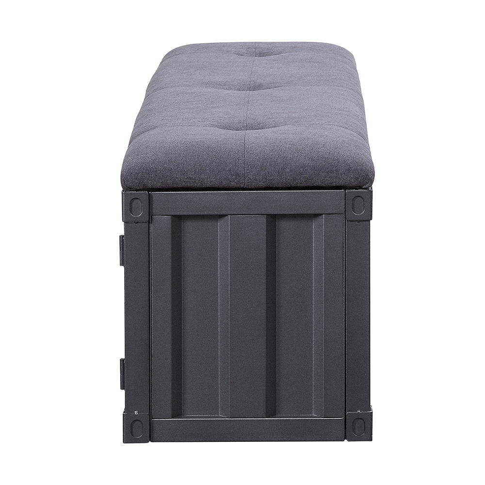 Cargo Gray Fabric & Gunmetal Finish Bench