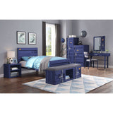 Cargo Blue Finish Twin Bed