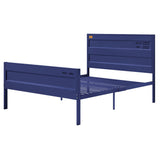 Cargo Blue Finish Twin Bed