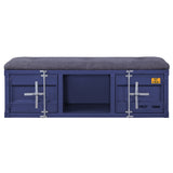 Cargo Gray Fabric & Blue Finish Bench