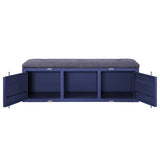 Cargo Gray Fabric & Blue Finish Bench