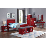 Cargo Red Finish Twin Bed