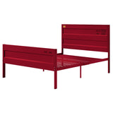 Cargo Red Finish Twin Bed