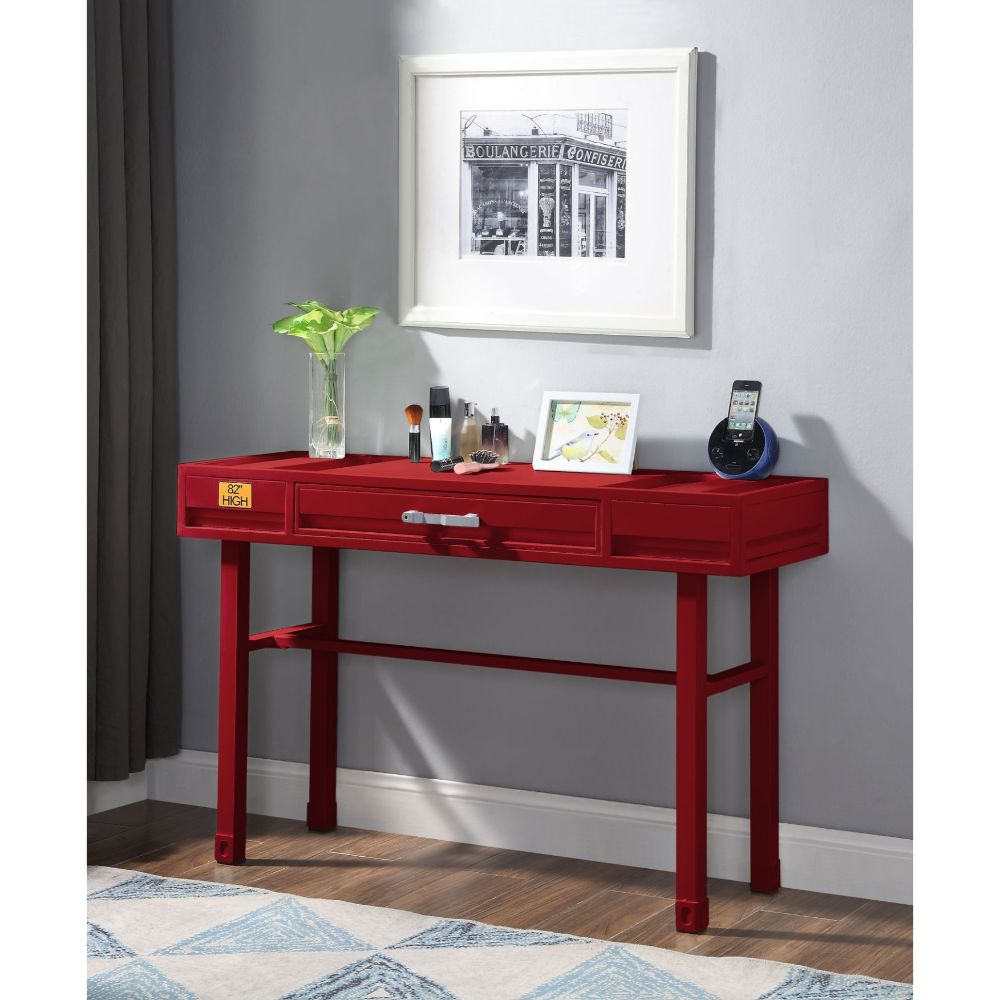 Cargo Red Finish Vanity Desk