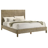 Zyla Kubu Grey Wood California King Panel Bed