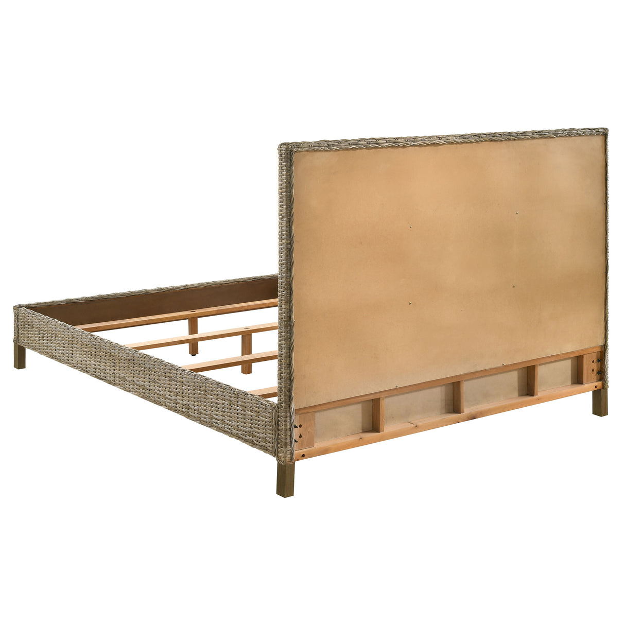 Zyla Kubu Grey Wood California King Panel Bed