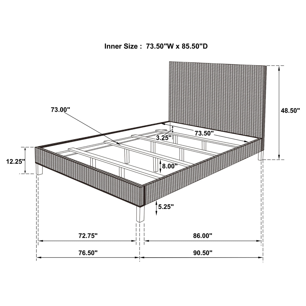 Zyla Kubu Grey Wood California King Panel Bed