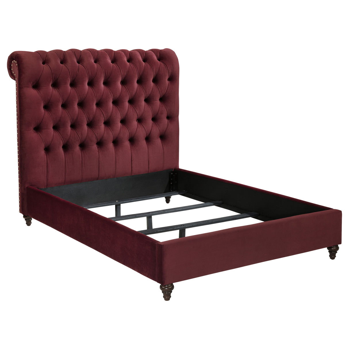 Devon Wine Red 57-Inch Upholstered Full Headboard