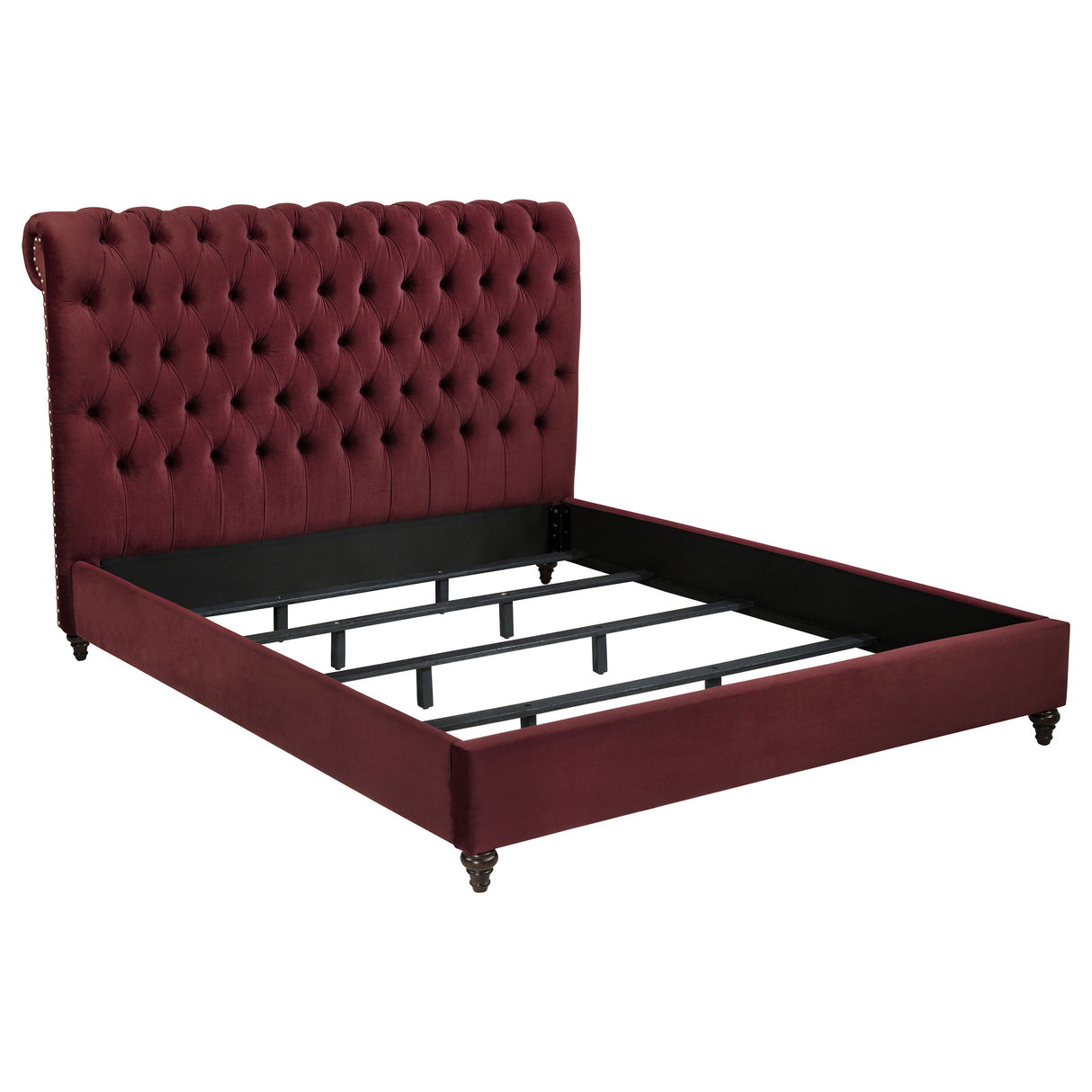 Devon Wine Red 57-Inch Upholstered Eastern King Headboard