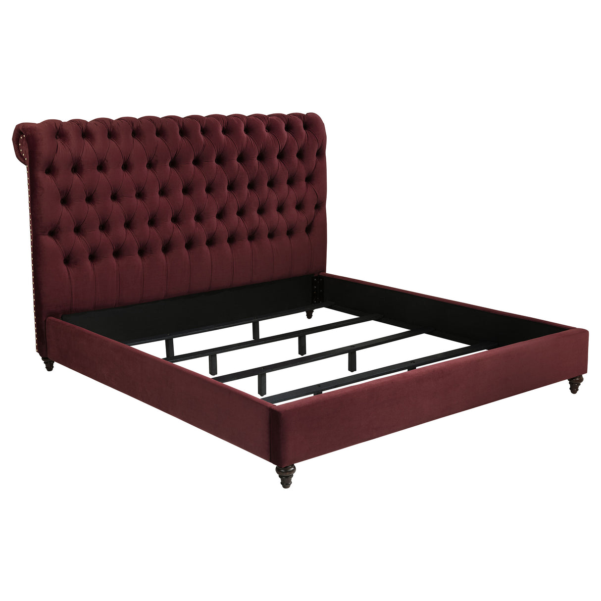 Devon Wine Red 57-Inch Upholstered California King Headboard