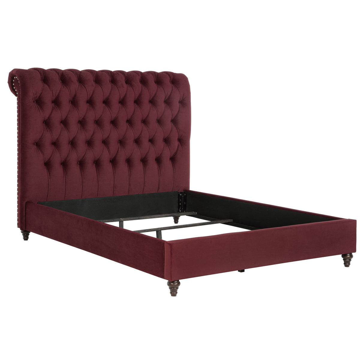 Devon Wine Red 57-Inch Upholstered Queen Headboard