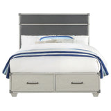 Orchest Gray Synthetic Leather & Gray Finish Twin Bed