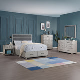 Orchest Gray Synthetic Leather & Gray Finish Twin Bed