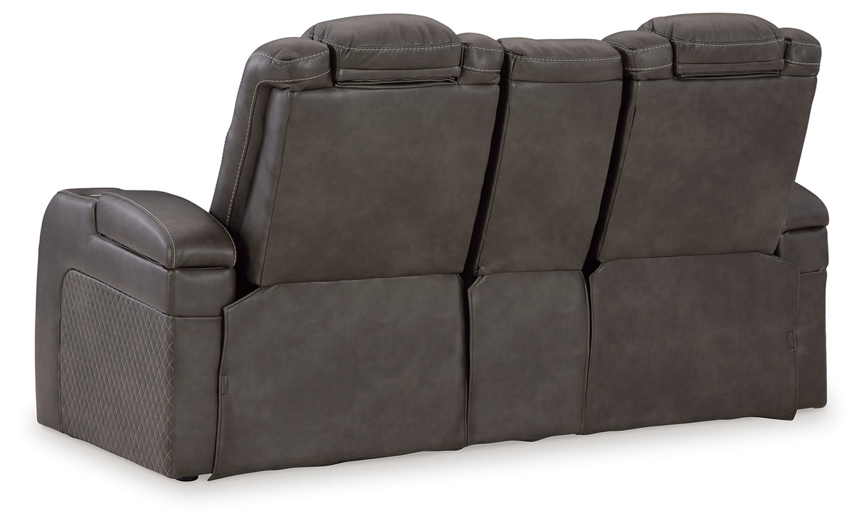 Fyne-Dyme Shadow Power Reclining Loveseat With Console