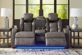 Fyne-Dyme Shadow Power Reclining Loveseat With Console