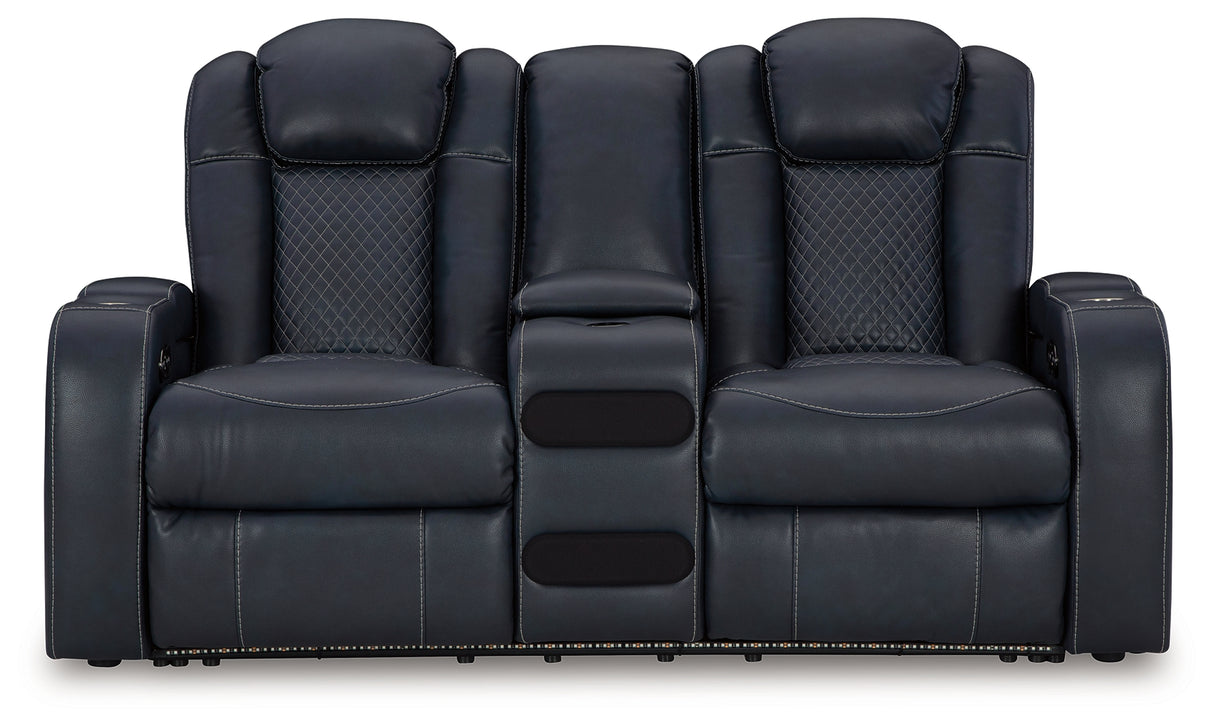 Fyne-Dyme Sapphire Power Reclining Sofa, Loveseat And Recliner