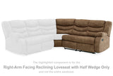 Partymate Brindle Right-Arm Facing Reclining Loveseat With Half Wedge