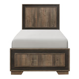 Ellendale Rustic Mahogany And Dark Ebony Twin Bed