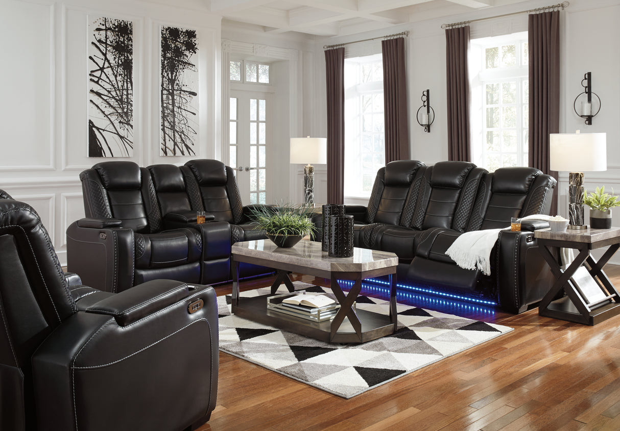 Party Time Power Reclining Sofa and Loveseat with Power Recliner