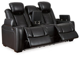 Party Midnight Time Power Reclining Loveseat With Console