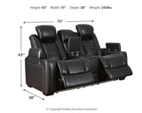 Party Midnight Time Power Reclining Loveseat With Console