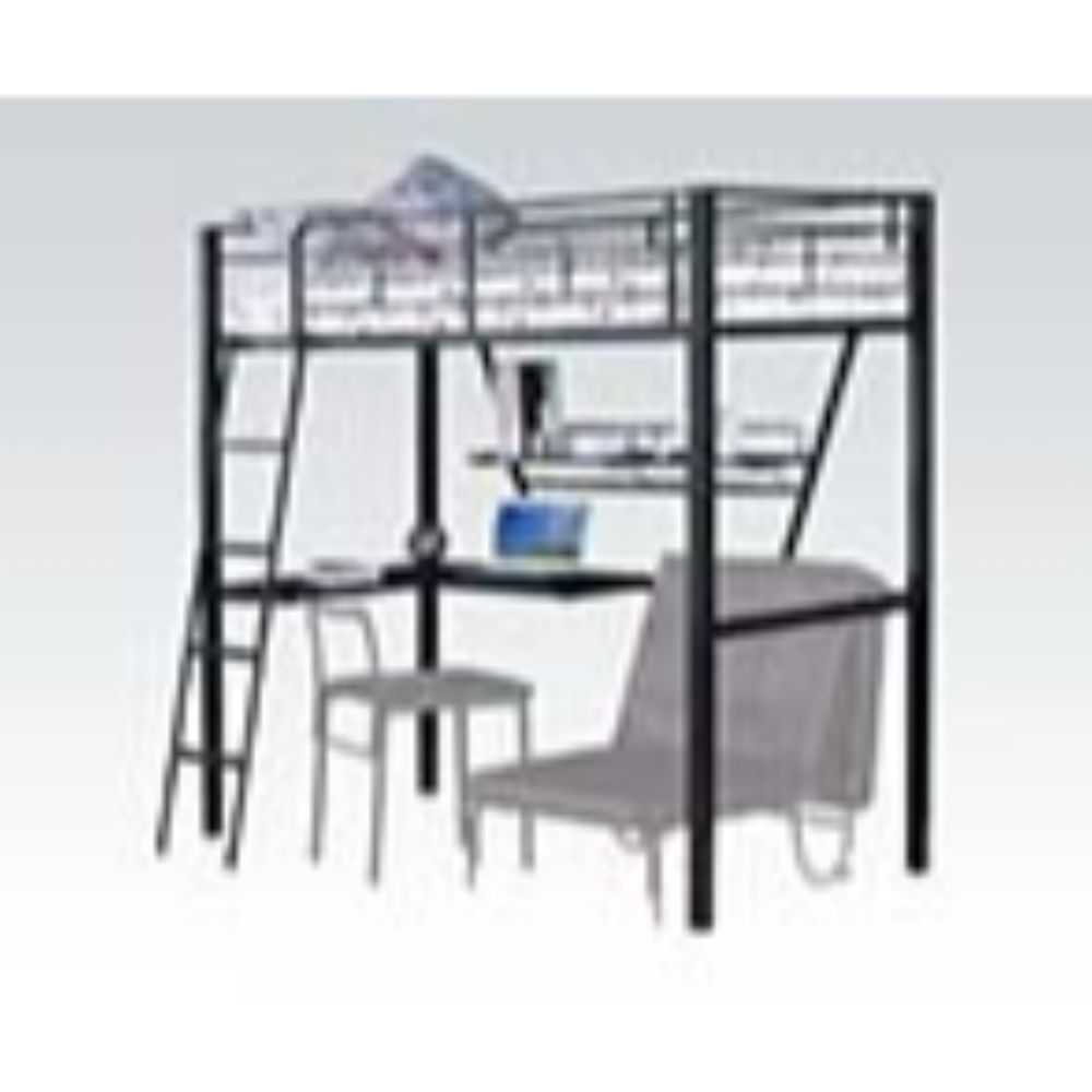 Senon Silver & Black Finish Loft Bed