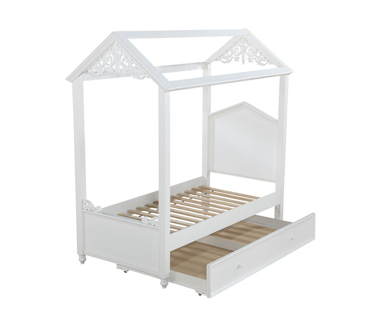 Rapunzel White Finish Twin Bed