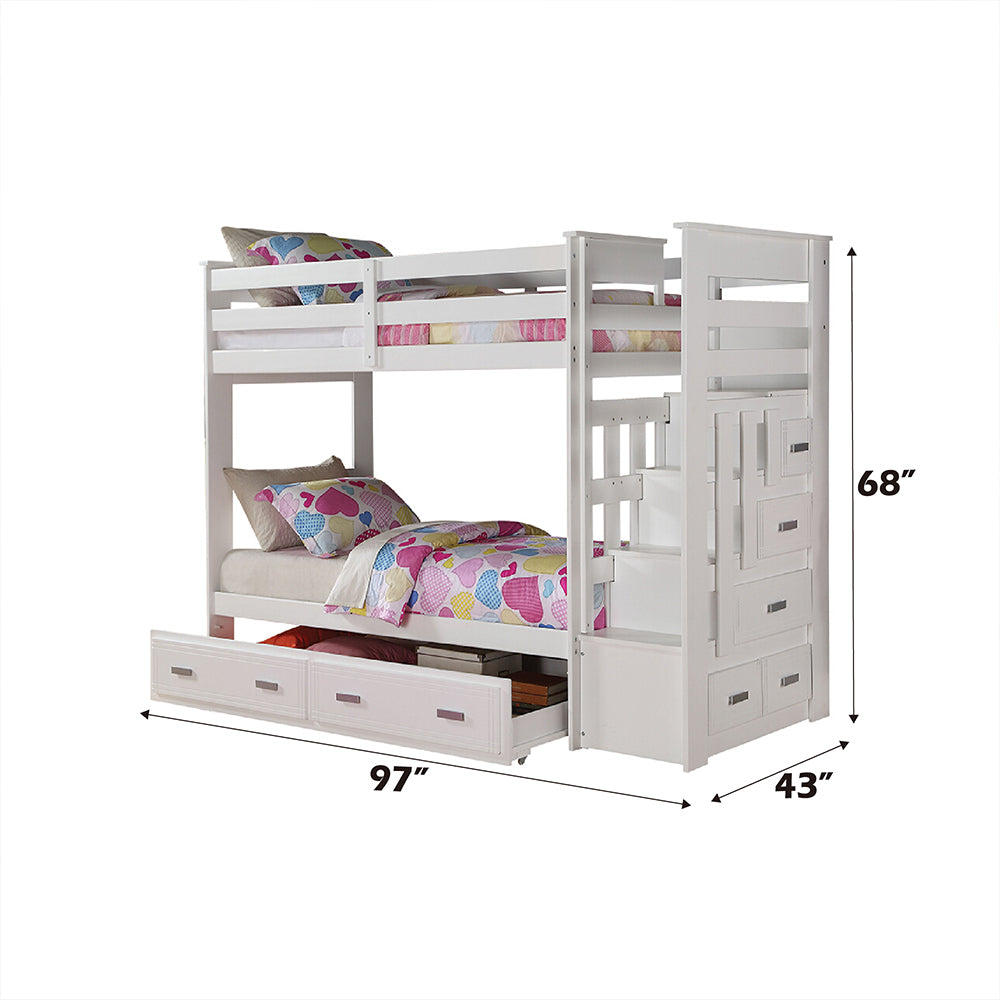 Allentown White Finish Twin/Twin Bunk Bed & Trundle