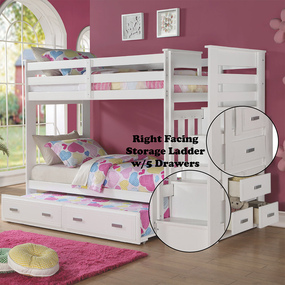 Allentown White Finish Twin/Twin Bunk Bed & Trundle