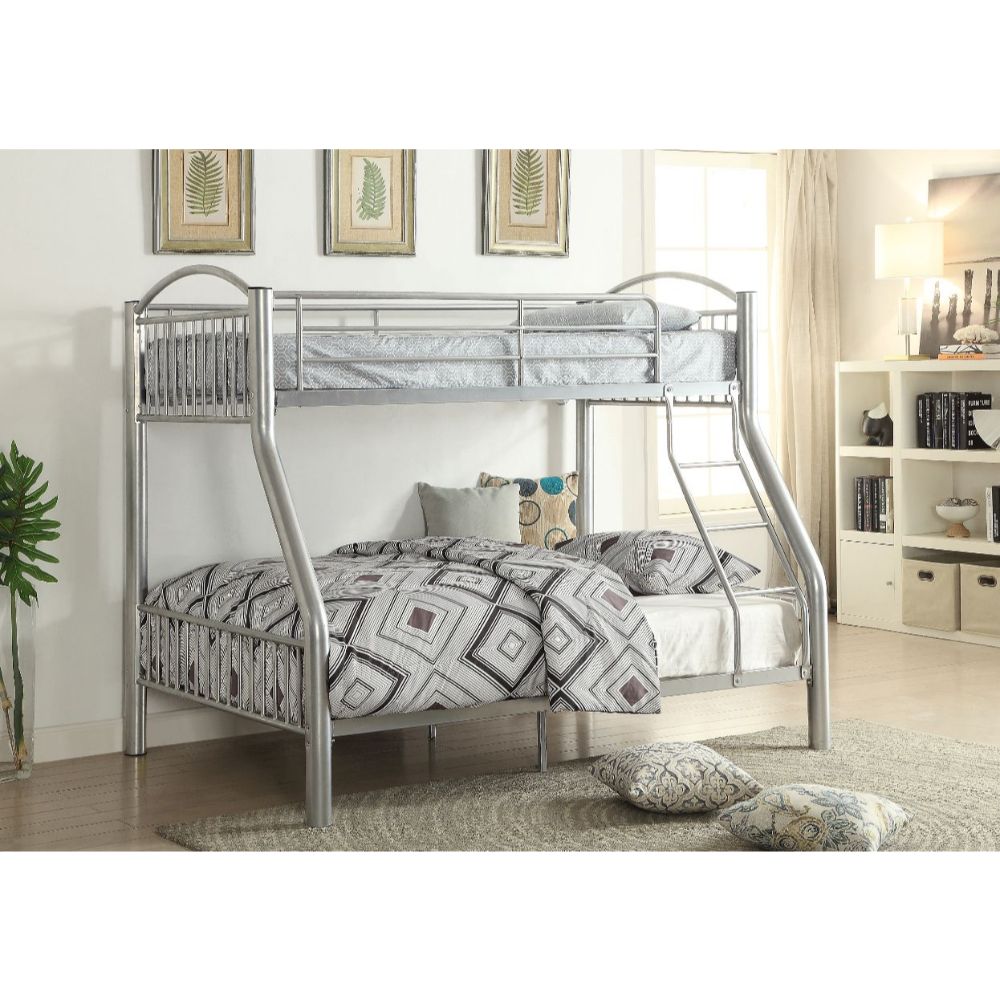 Cayelynn Silver Finish Twin/Full Bunk Bed