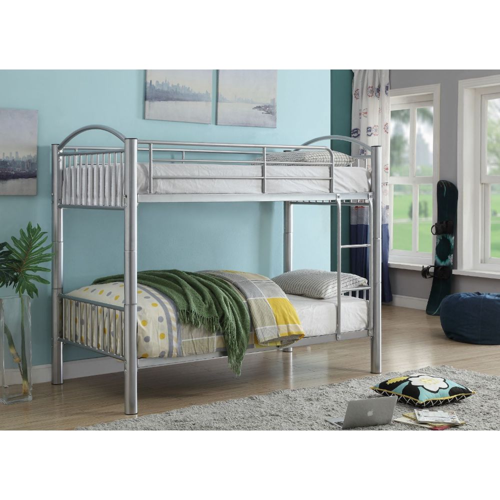 Cayelynn Silver Finish Twin/Twin Bunk Bed