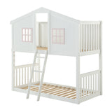 Rohan White & Pink Finish Cottage Twin/Twin Bunk Bed