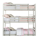 Ronnie Light Gray Finish Triple Bunk Bed - Twin