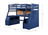 Jason Navy Blue Finish Ii Twin Bed