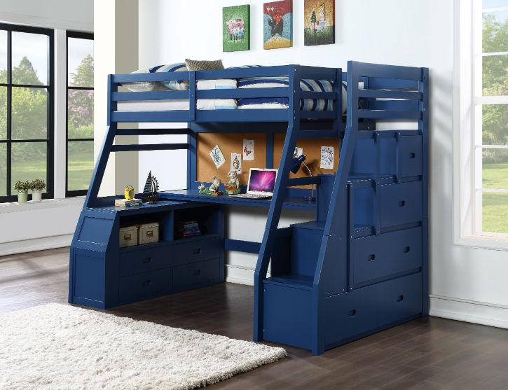 Jason Navy Blue Finish Ii Twin Bed