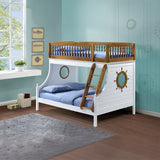 Farah Oak & White Finish Twin/Full Bunk Bed