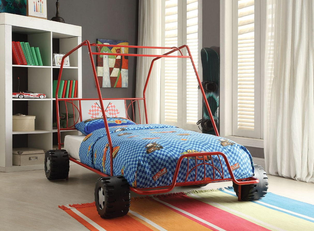 Xander Go Kart Red Finish Twin Bed