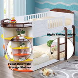 Neptune White & Chocolate Finish Twin/Twin Bunk Bed