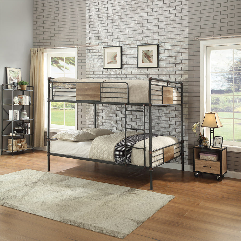 Brantley Sandy Black & Dark Bronze Hand-Brushed Finish Queen/Queen Bunk Bed