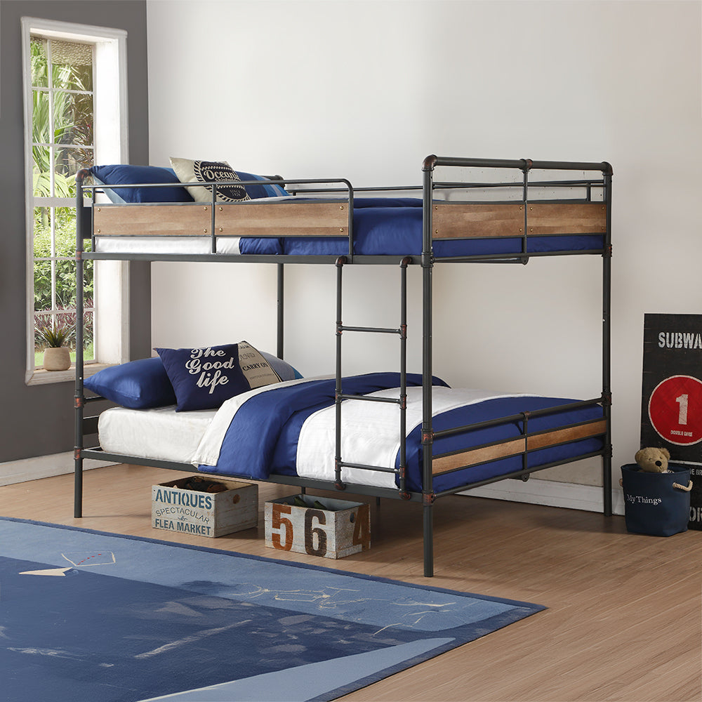 Brantley Sandy Black & Dark Bronze Hand-Brushed Finish Ii Queen/Queen Bunk Bed