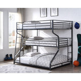 Caius Gunmetal Finish Ii Triple Bunk Bed - Twin/Full/Queen