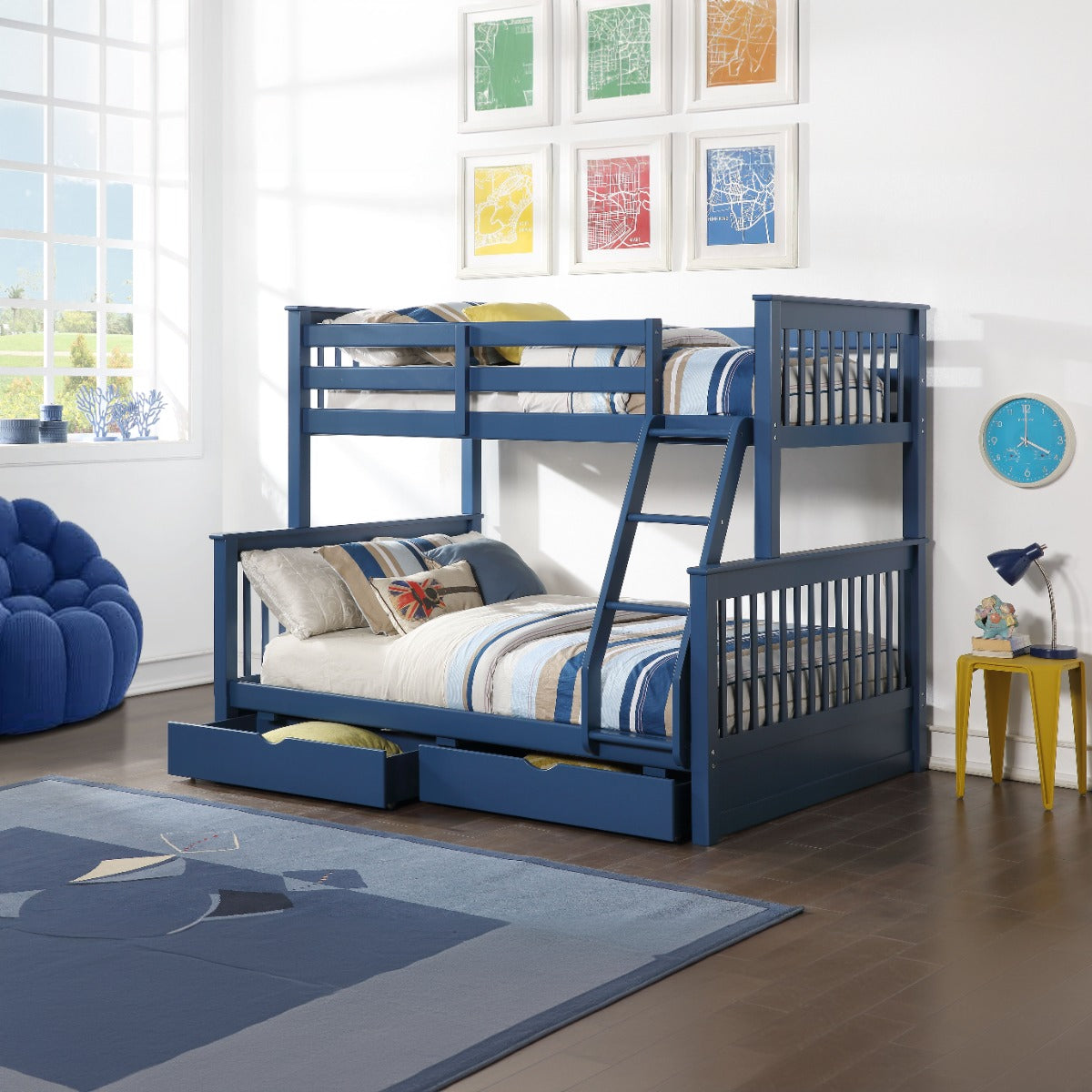 Navy blue bunk orders beds