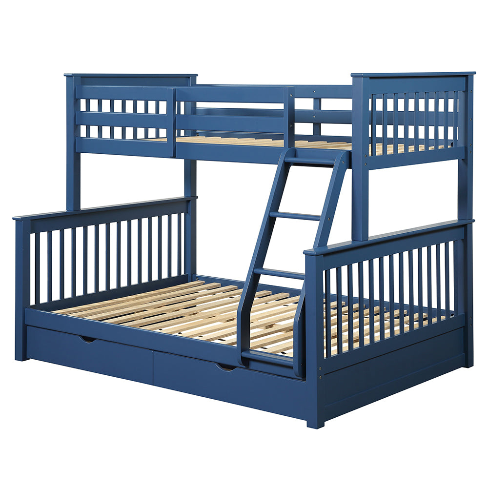 Harley Navy Blue Finish Ii Twin/Full Bunk Bed